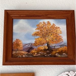 Vintage Fall Landscape Painting Framed Original Fine Art Artist Signed Nona 14”